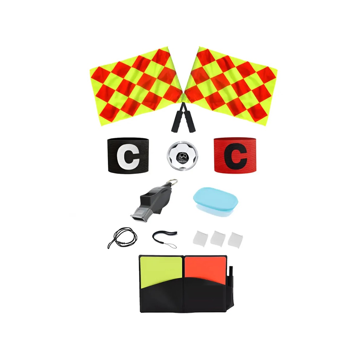 Silbato, Banderines, Tarjetas, Brazalete Equipo Arbittro Futbol image number null