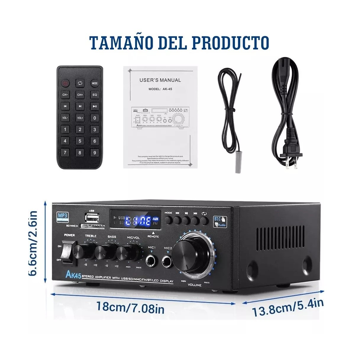 Amplificador De Audio 600w Con Bluetooth Para Auto. image number null