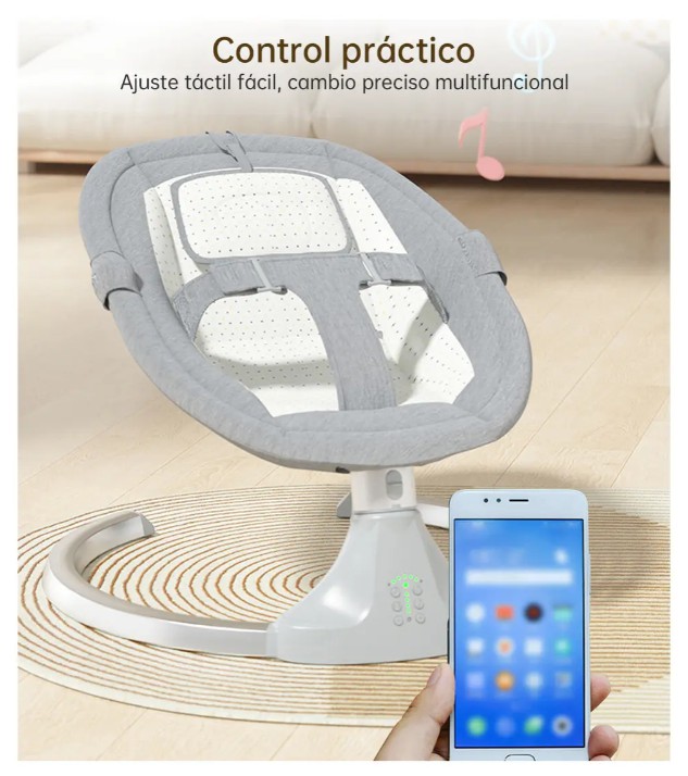 Mecedora El&eacute;ctrica Beb&eacute; Silla Bouncer Multifuncional Para Calmar A Los Beb&eacute;s Cuna Balanceadora image number null