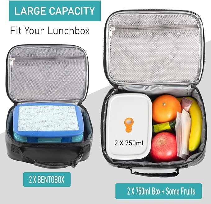 Tongtai - Lonchera para ni&ntilde;os, con aislamiento para ni&ntilde;os, bolsa de almuerzo de piel para la escuela, bolsas t&eacute;rmicas para almuerzo, para ni&ntilde;os, ni&ntilde;as, ni&ntilde;os y adolescentes. image number null