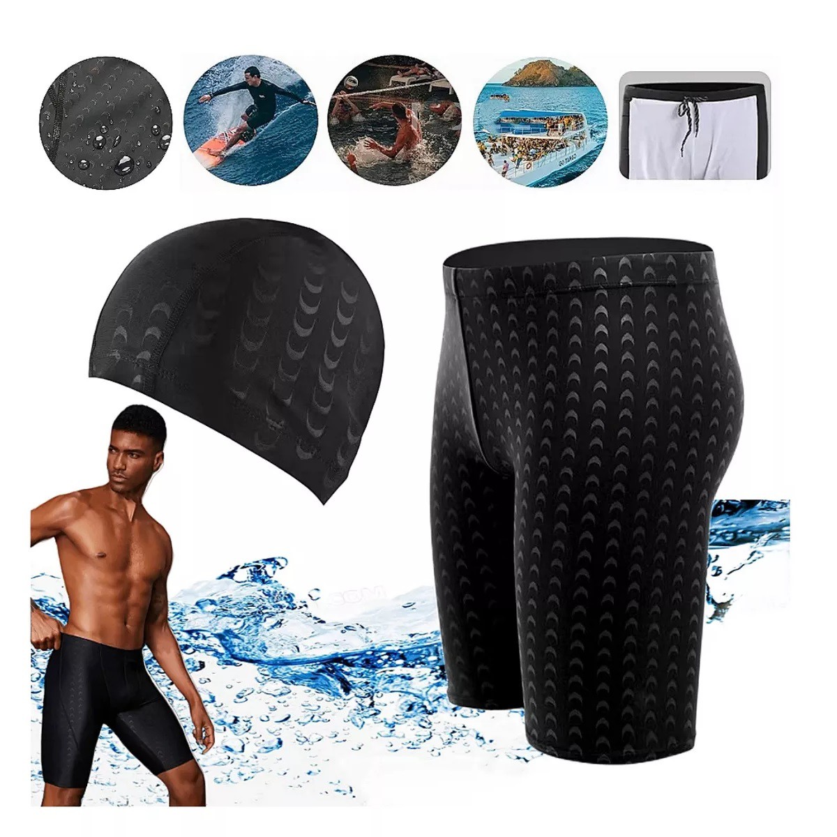 Trajes De Ba&ntilde;o Deportivo Hombre Nataci&oacute;n Y Gorro De Nataci&oacute;n 3XL image number null