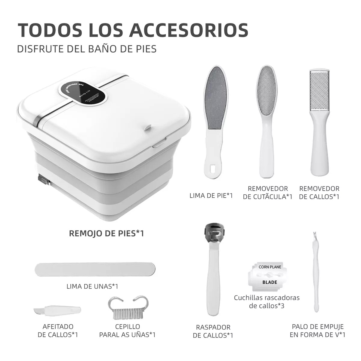 Tina Spa Para Masajeadora Pies Plegable Burbujas Calor image number null