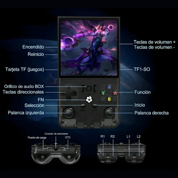 Consola Port&aacute;til Retro P50 PRO 256GB con 45000+ Juegos Pantalla IPS HD 720p y 26 Emuladores, Consola Videojuegos image number null