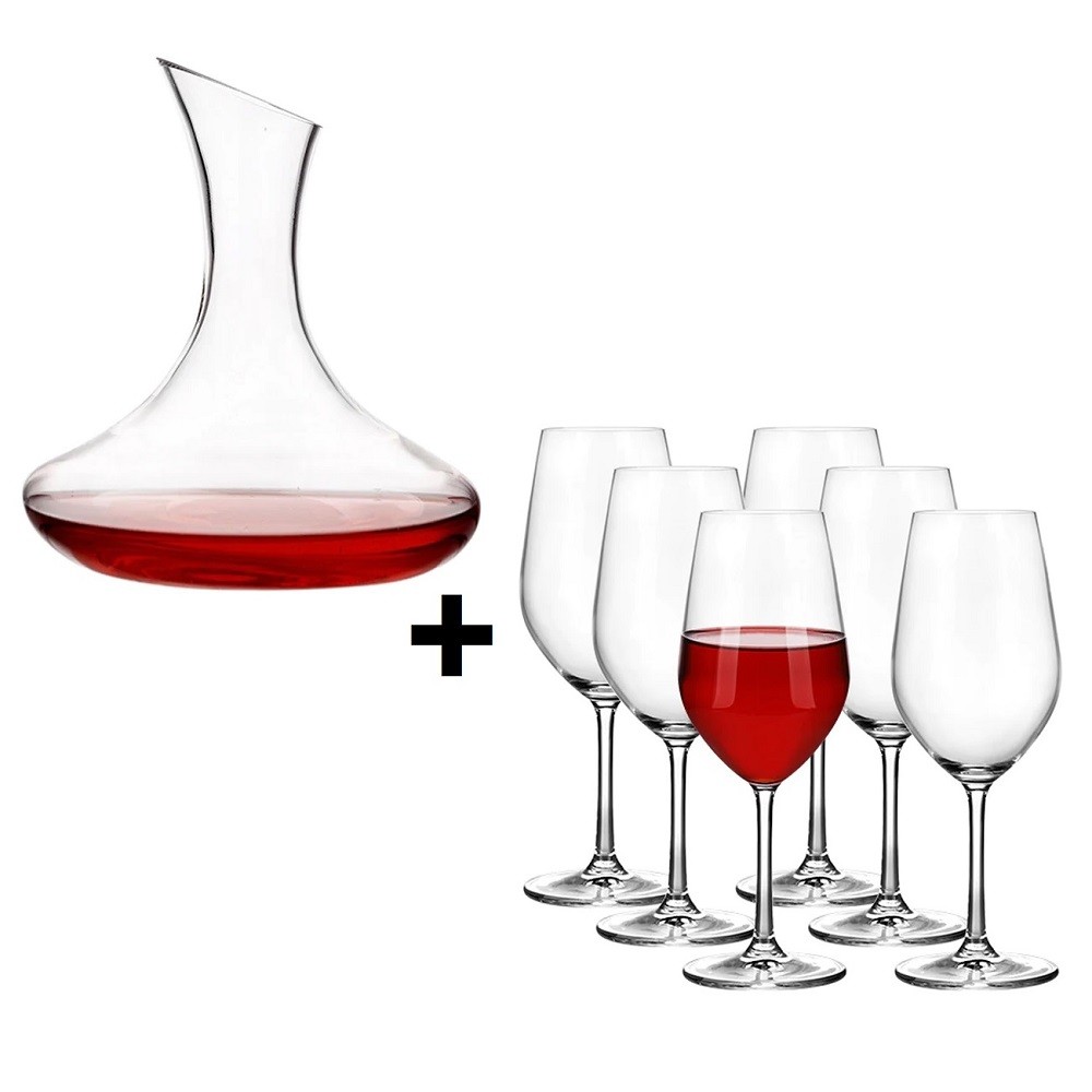 Kit Amante Del Vino Decantador Gout 1500ml + 6 Copas Brang image number null