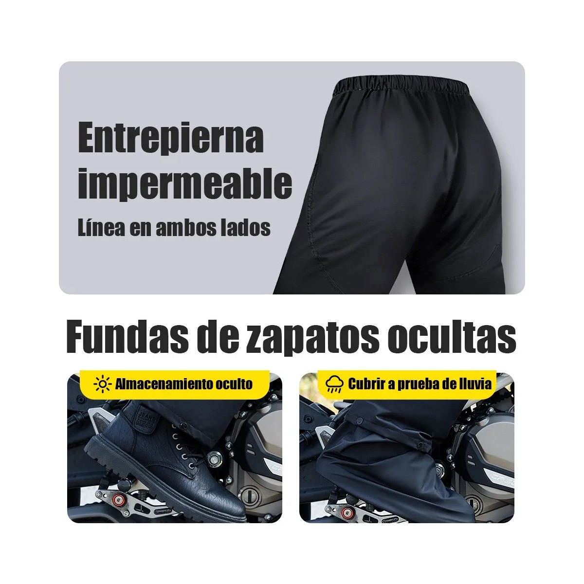 Impermeable De Seguridad Reflectante Con Capucha Para Moto Gris Talla XL image number null