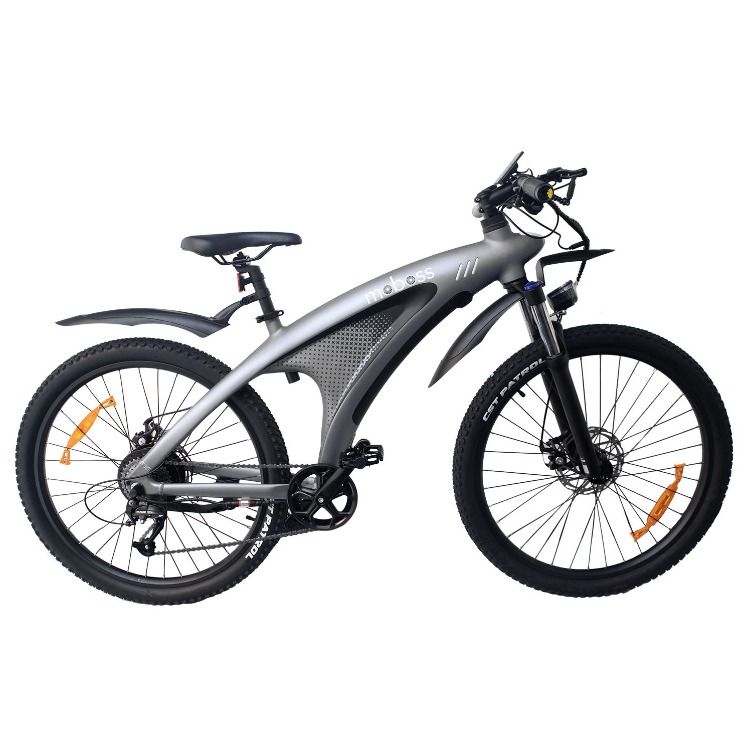 Bicicleta El&eacute;ctrica Monta&ntilde;a Moboss Ebike 48V 650W 27.5" 13 Ah Q5 Gris image number null