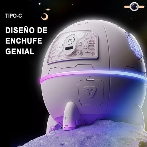 Humidificador De Aire Silencioso Astronaut Space Capsule Rosa Palido image number null