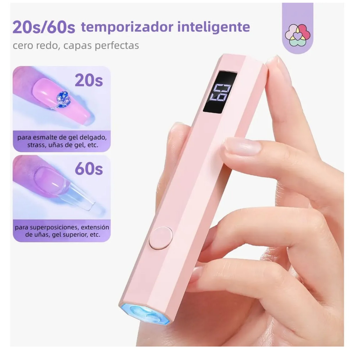 L&aacute;mpara De Manicura Uv L&aacute;mpara Led Dom&eacute;stica Rosa P&aacute;lido image number null