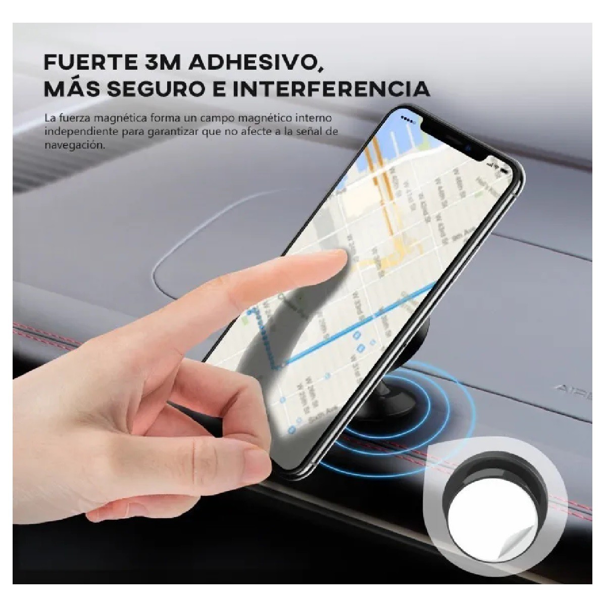 Soporte Magn&eacute;tico De Aluminio Para Celular Negro image number null