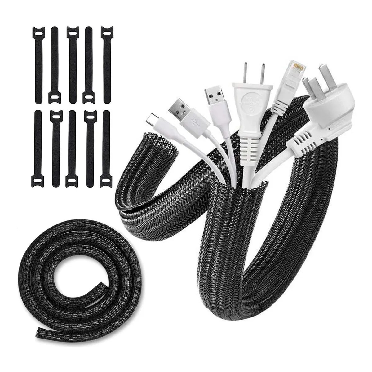 Conducto Funda Tejida De Cables Con Cierre Autom&aacute;tico 5 Mts image number null