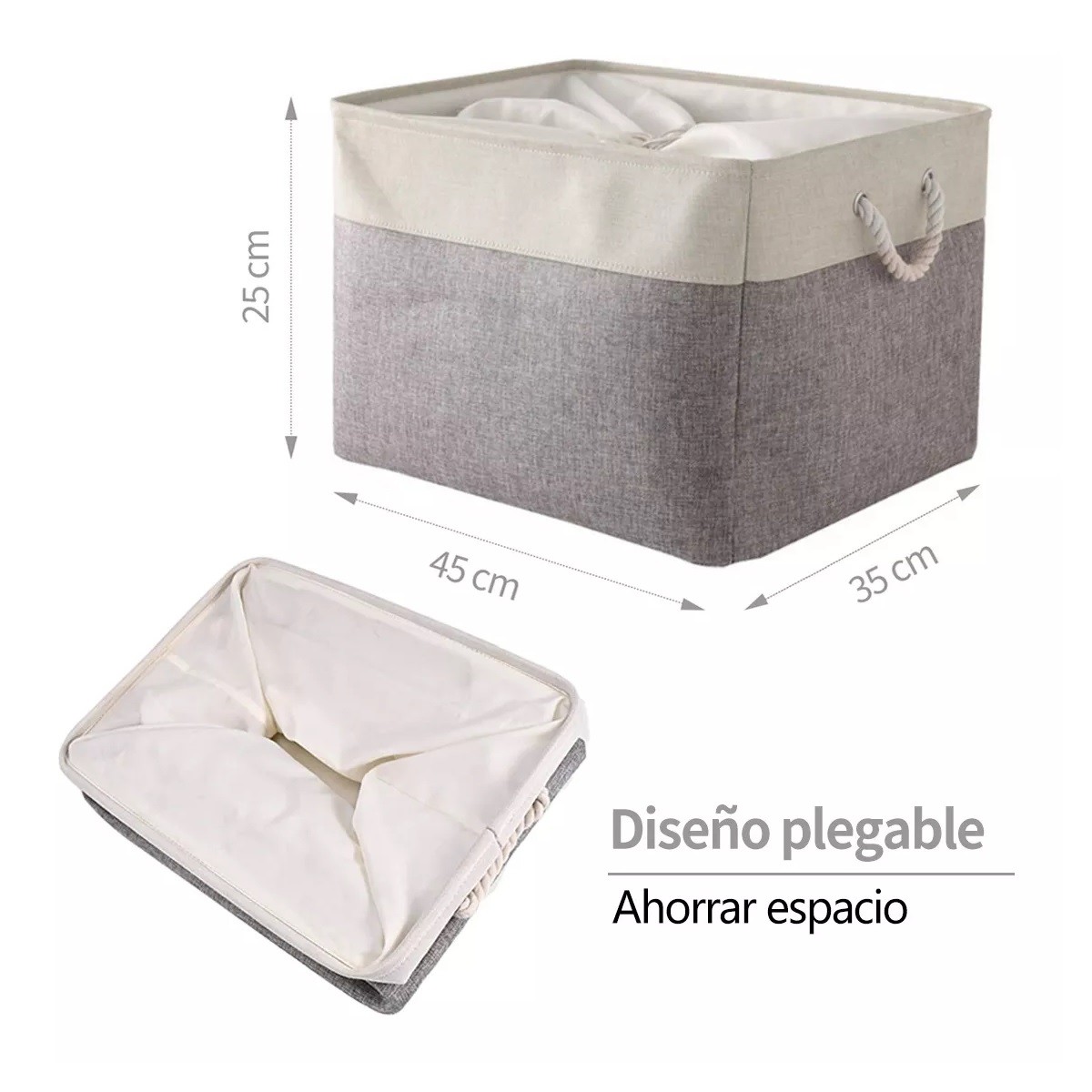 Set Canastas Organizadoras Plegables Con Asas 3 Pzas. image number null