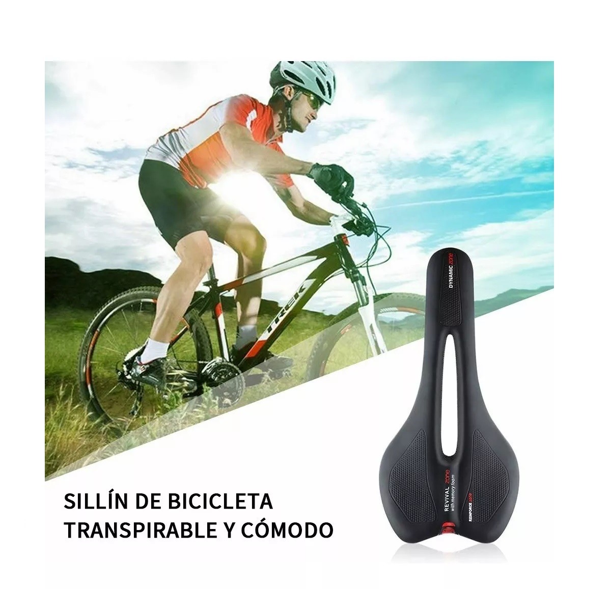 Asiento De Bicicleta C&oacute;modo Con Coj&iacute;n Suave image number null