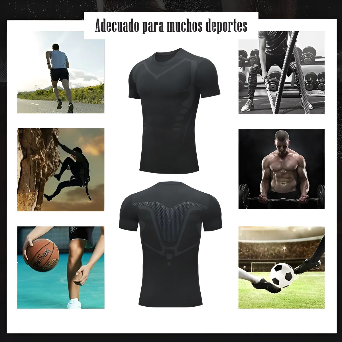 3pc Playera Compresi&oacute;n De Deportivas Ejercicio Rapido Secado Talla: 2XG image number null