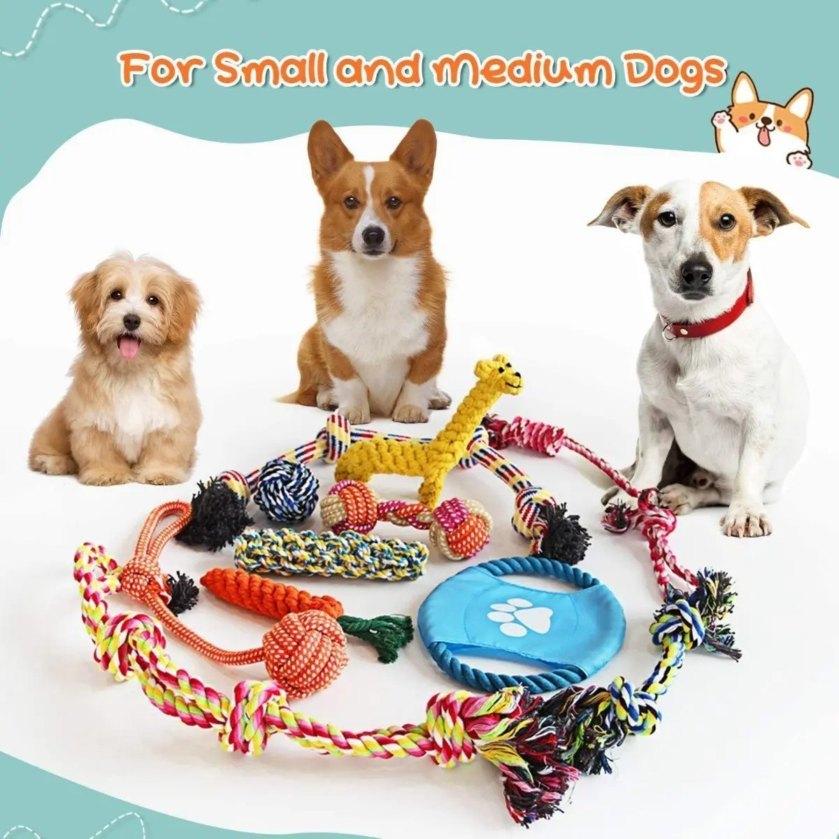 Juguetes De Cuerda Para Mascotas Morder Paquete De 10 Piezas image number null