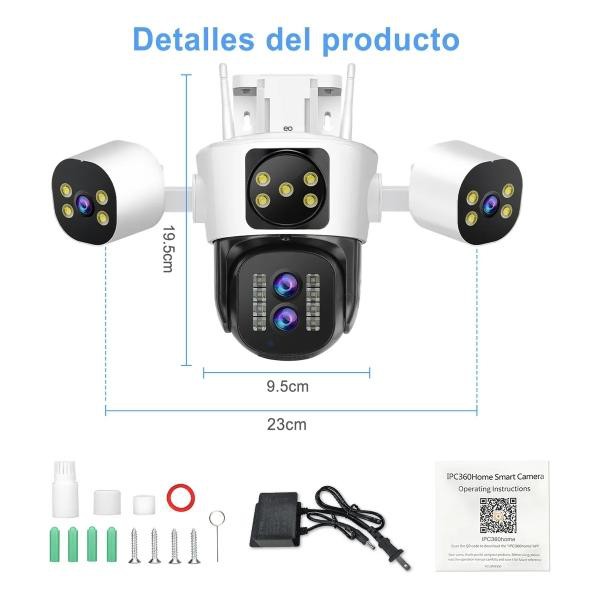C&aacute;maras De Seguridad 16MP Cuatro Lentes Zoom 10x 1440p Alarma Rotaci&oacute;n image number null