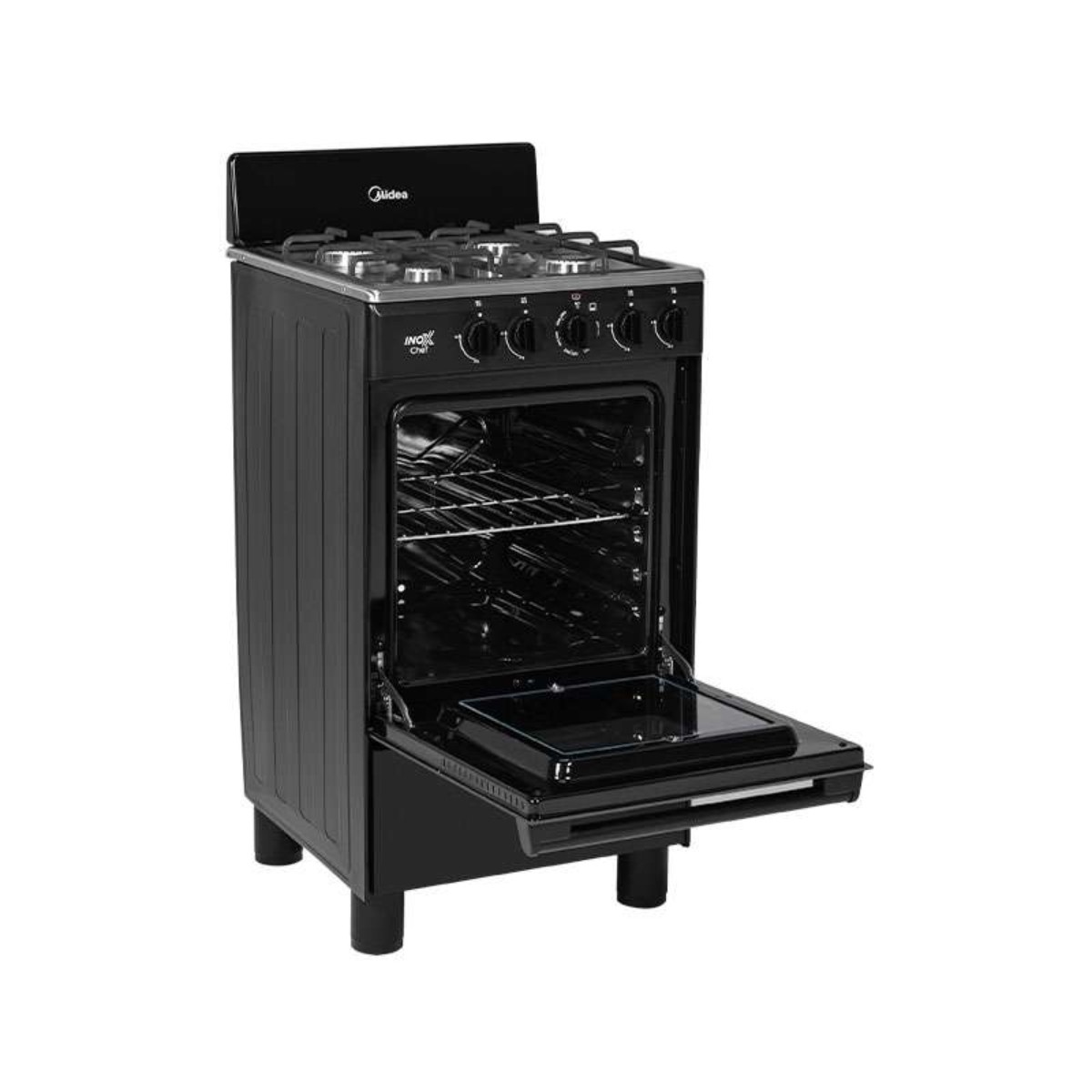 Estufa Midea MGS20FS1BAABB / MGS20FS1BABB 20"4 Quemadores / Cubierta Acero Inox Negro ORTY* ENTREGA SOLO VALIDA EN LA CD image number null