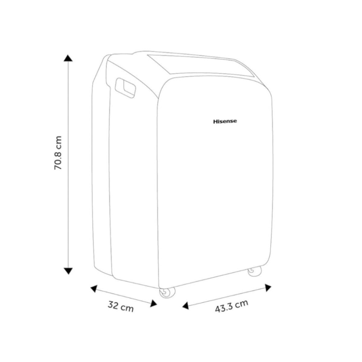 Aire Acondicionado Port&aacute;til Hisense AP-12CWN1 / AP-12CWN2 12,000 BTU, WIFI 110V Blanco ALBY35. image number null