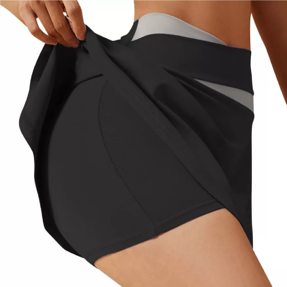 Falda Con Short Licra Deportiva 2 En 1 Negro Talla. S image number null