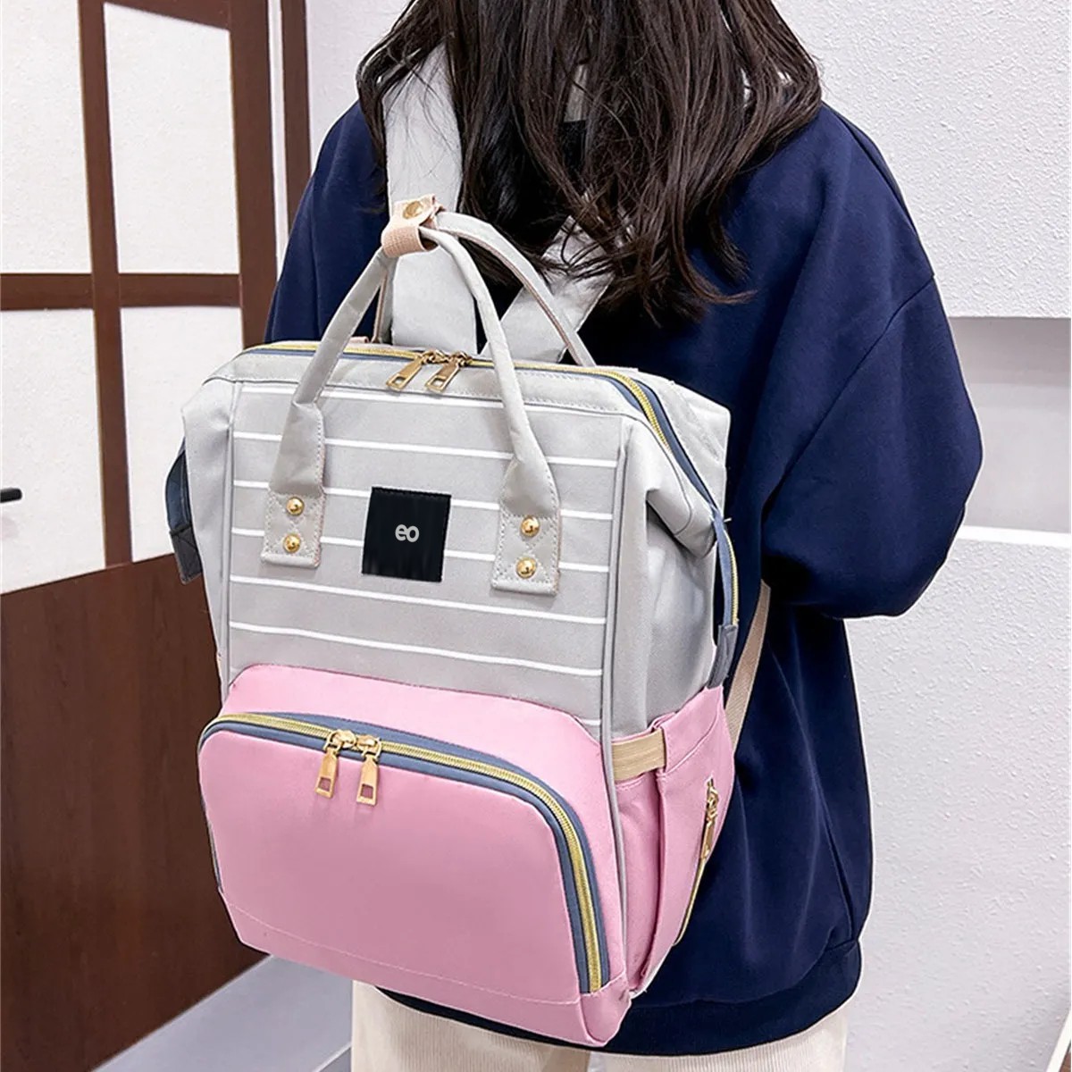 Mochila Pa&ntilde;aleras Para Bebe De Impermeable Bebe Viaje Rose image number null