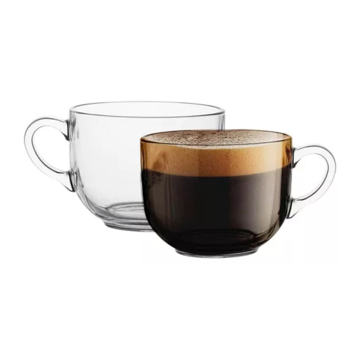 12 Taza Grande Vidrio Para Caf&eacute; O Capuchino 470ml Jumbo transparente image number null