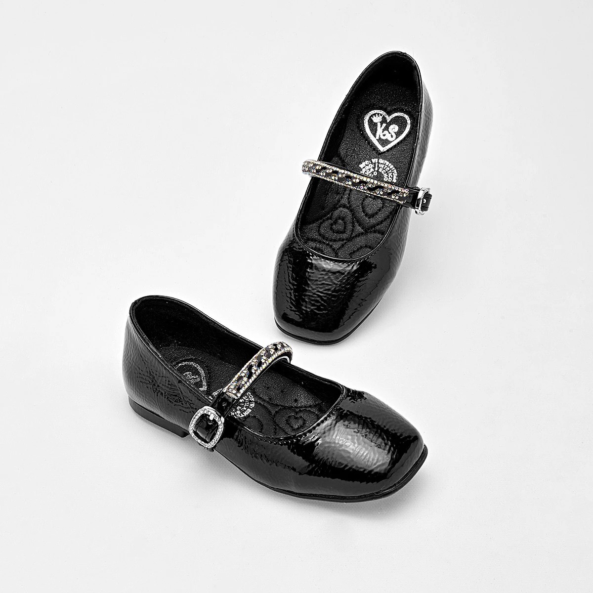 ZAPATO FLATS Ks Ni&Ntilde;A 1027 COLOR NEGRO CHAROL image number null