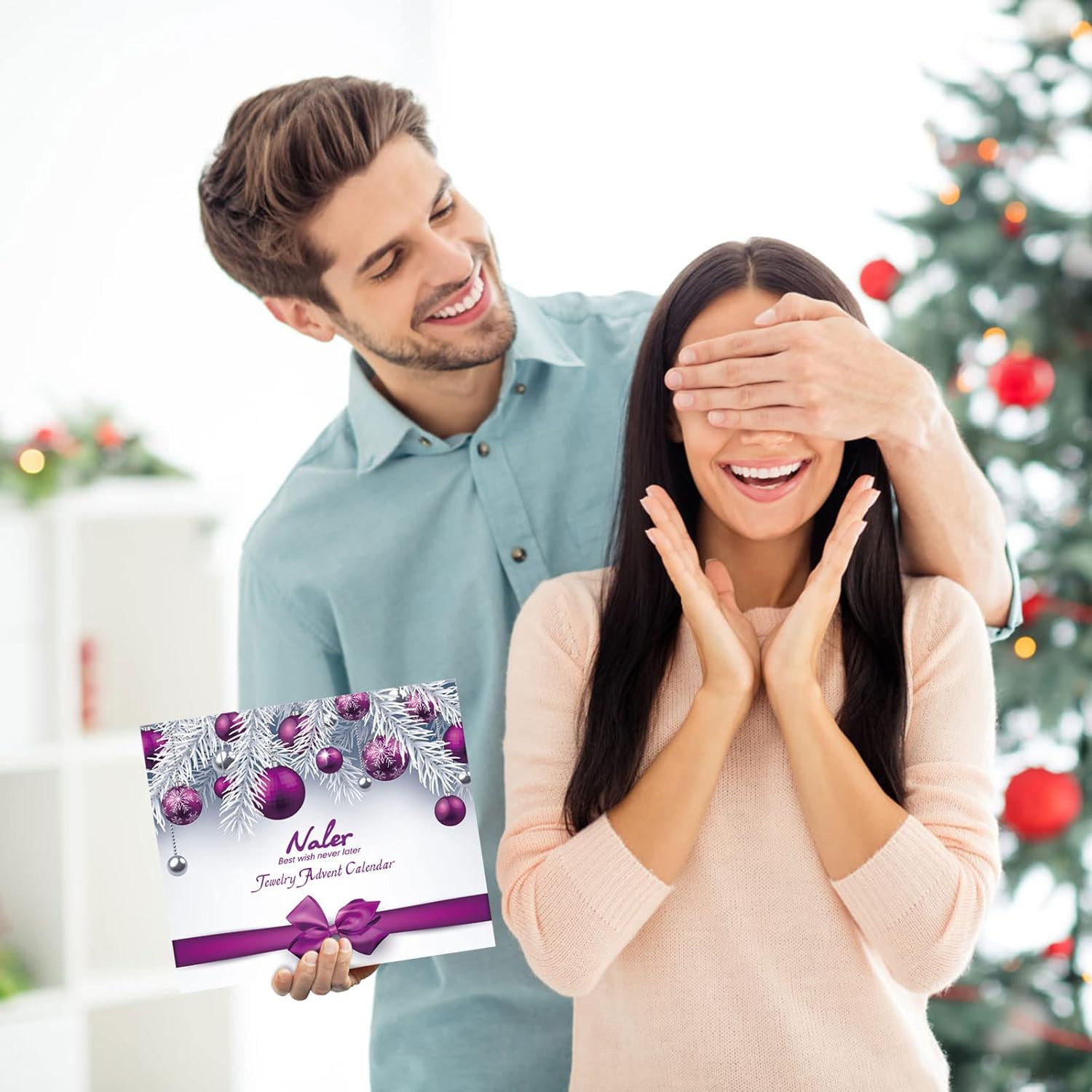 Calendario de Adviento 22 Colgantes Joyer&iacute;a + 1 Collar + 1 Pulsera de Navidad Regalo para Esposa Novia Madre y Amiga image number null