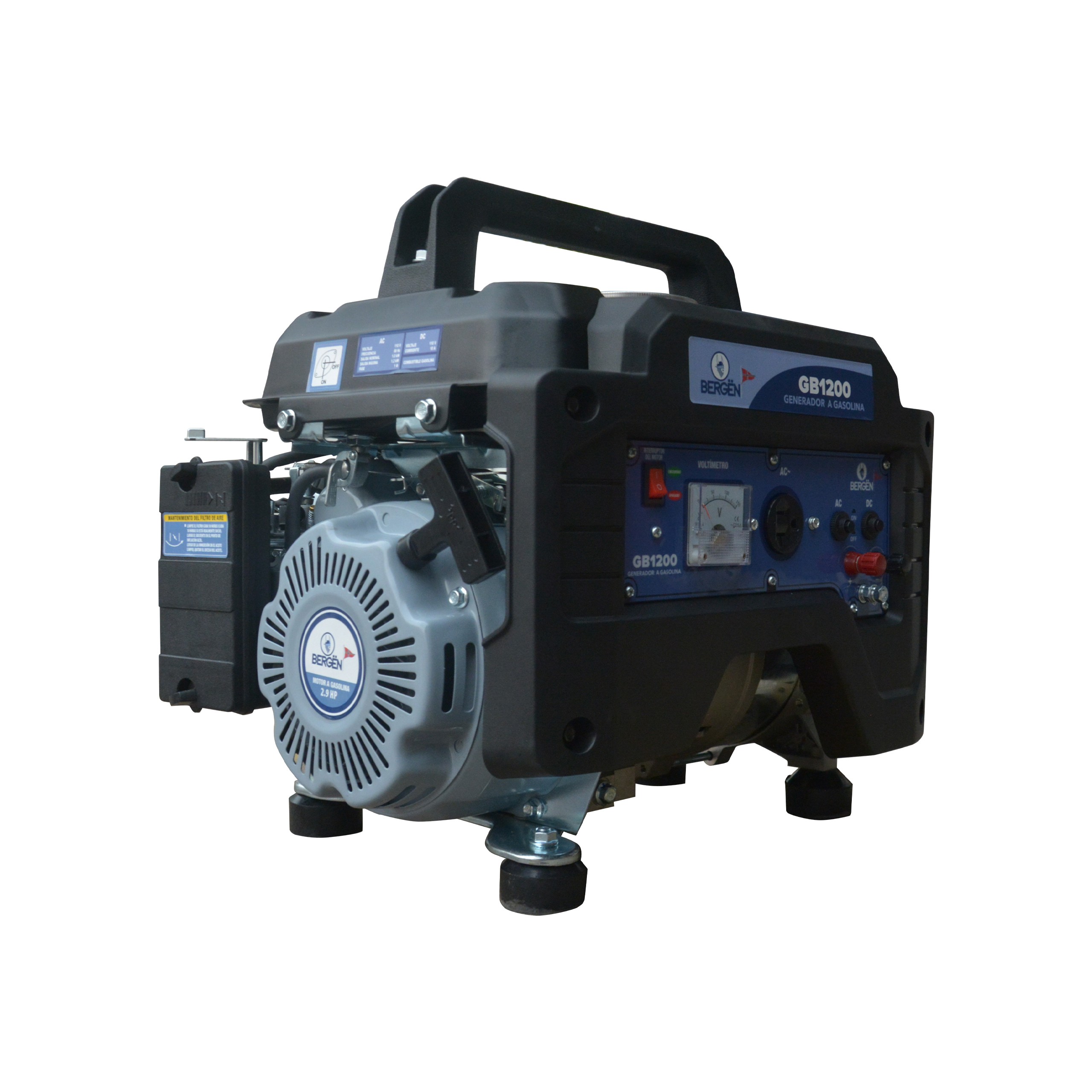 GENERADOR DE LUZ BERGEN 1000w C/MOTOR GAS. 4T 2.9HP GB1200 image number null