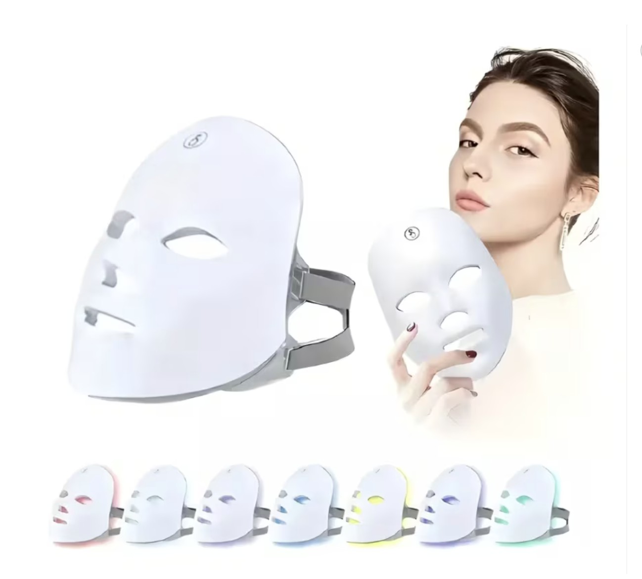 Mascara Led Facial De Skin Care Terapia Elimina Acne/arrugas Modelo Blanco image number null