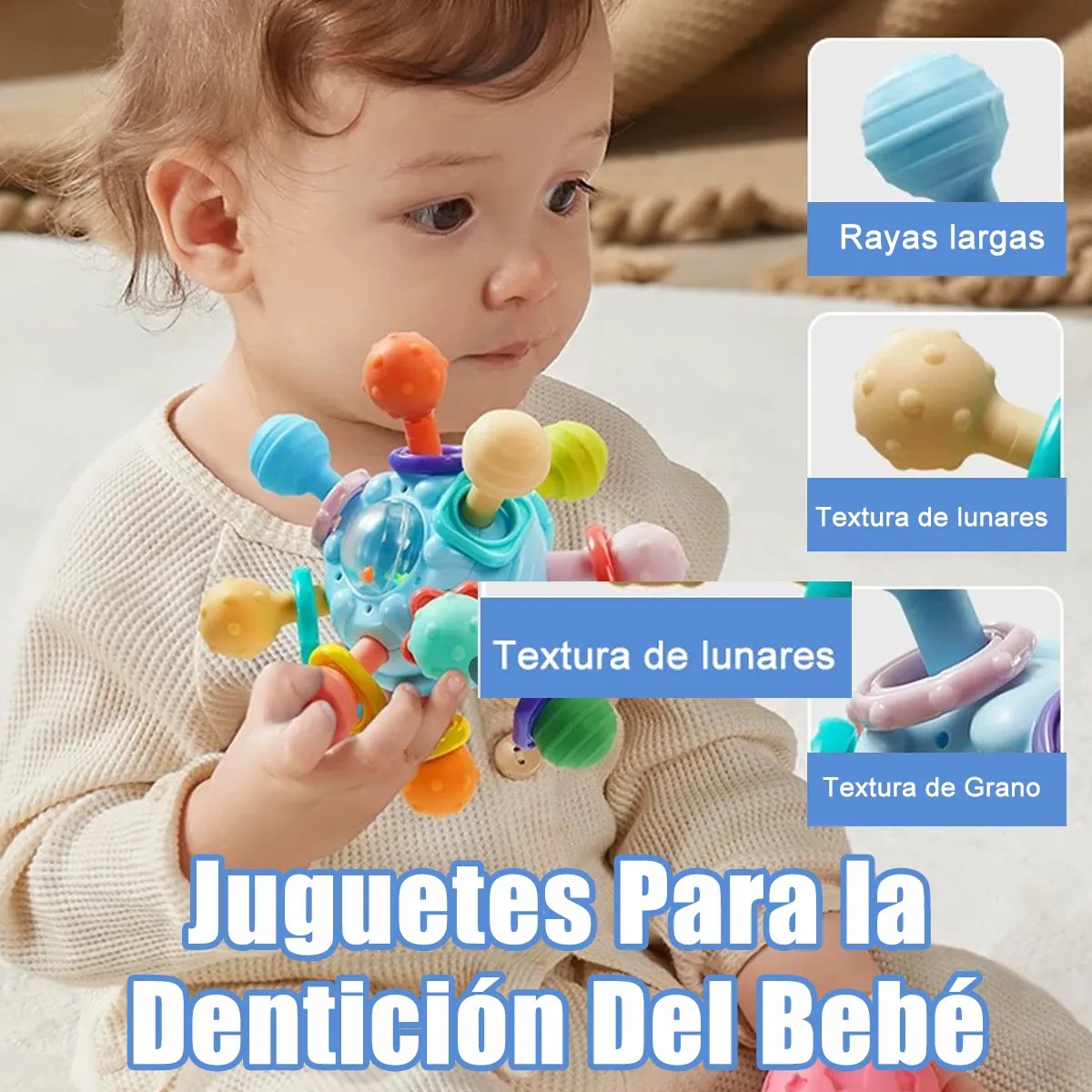 Juguete De Mordedera Sonajero Sensorial Montessori Para Bebe image number null