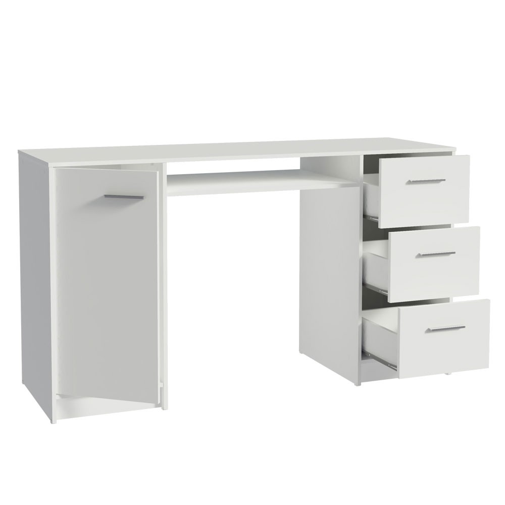 Escritorio Para Pc Madesa Alaska 3 Cajones 1 Puerta Blanco 1 image number null