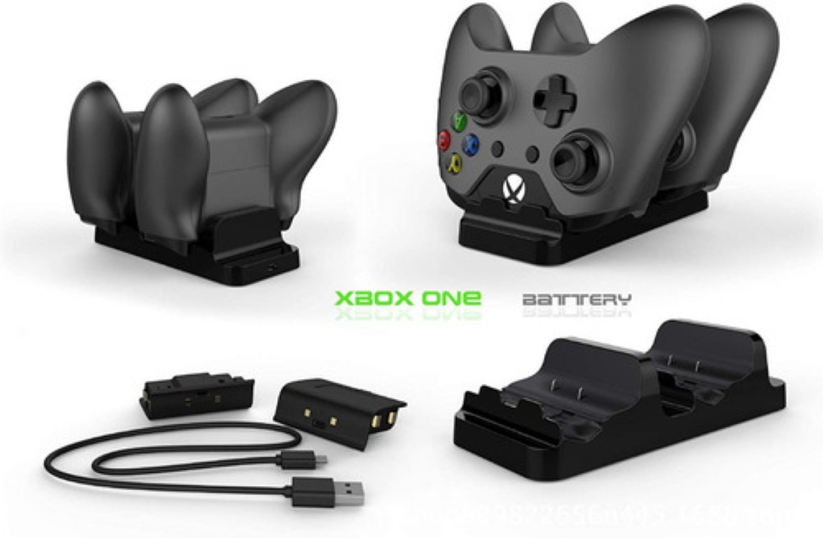Carga Y Juega Base Cargadora Doble Para Controles Xbox Negro image number null