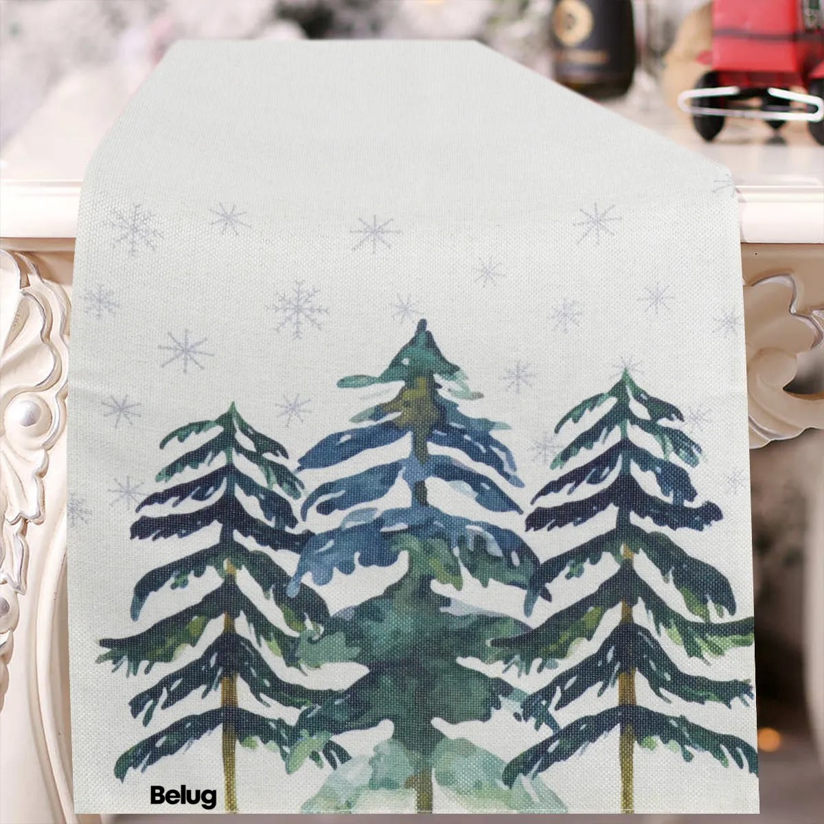 Camino De Mesa 70*12 PuLG. + 6 Manteles Decoraci&oacute;n Navidad image number null