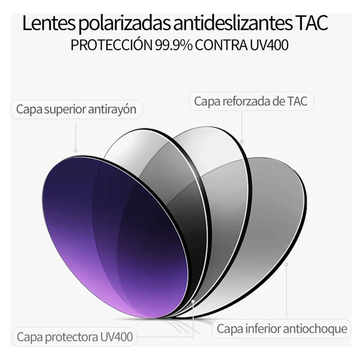 Lentes de Sol Polarizados Aviador Negro UV400 Protecci&oacute;n Rayos UV Negro image number null