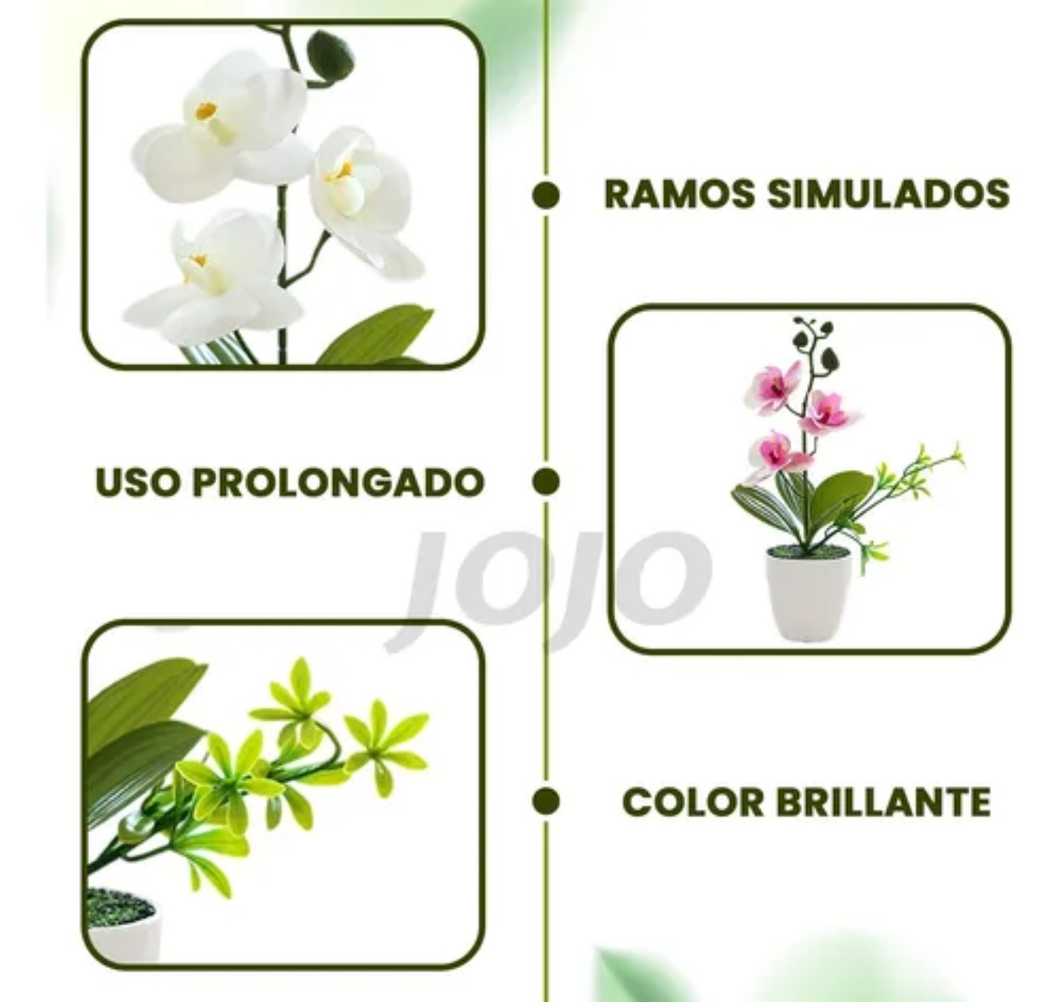 4 pzs Arreglo Orqu&iacute;deas Artificiales Decoraci&oacute;n Con Macetas image number null