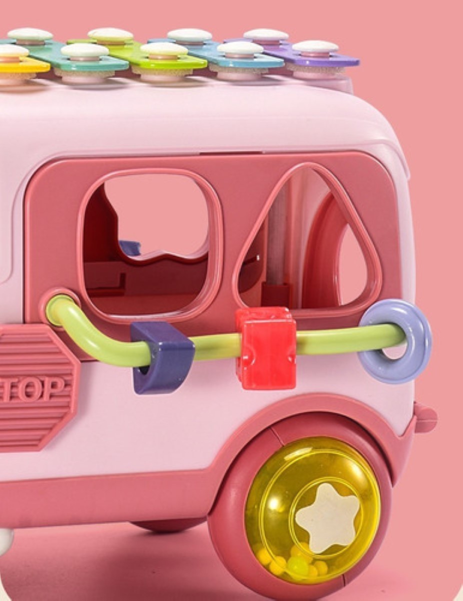 "Autobus Rompecabezas Xilofono Juguete Interactivo Para Bebe, Rosa " image number null