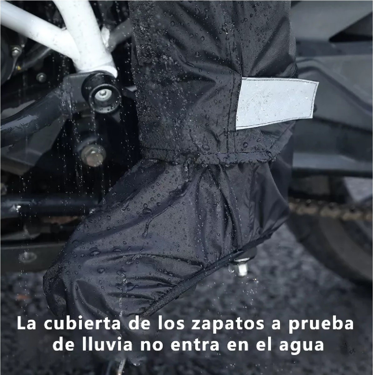 Impermeable Motociclista Reflejante Con Capucha Alta Negro/Rojo XXL. image number null