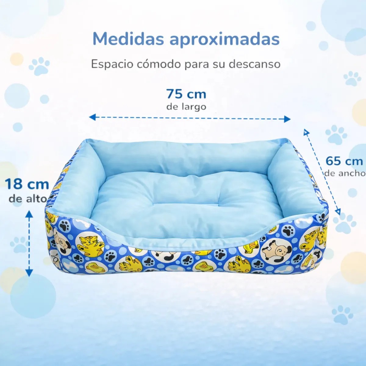 Cama Grande Cama AZUL 18 cm x 75 cm x 65 cm image number null