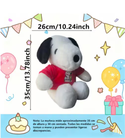 Snoopy Peluche Suave Y Adorable Con Ropa Roja image number null