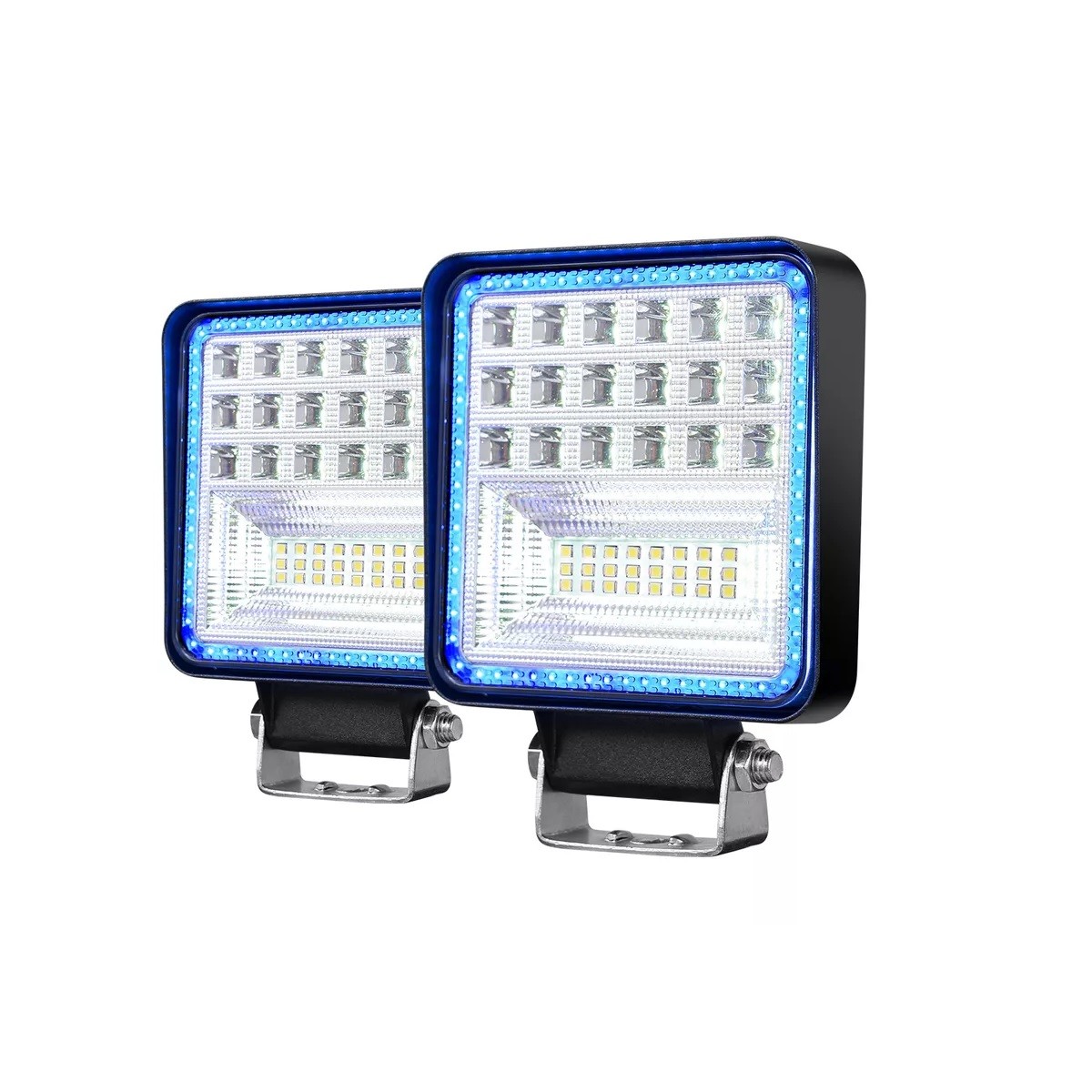 Par Faros Led Auxiliares Ojo De Angel Para Camion 16000lm Azul image number null