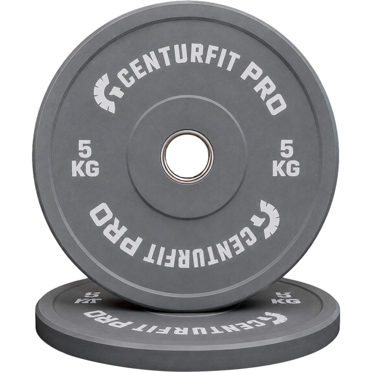 Par Discos Olimpicos Crossfit Bumper Nucleo Acero Reforzado Gris Centurfit image number null