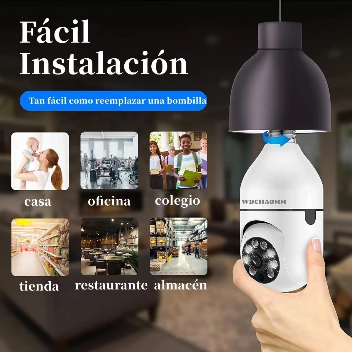 C&aacute;mara De Seguridad Socket 3mp Wifi Exterior/interior 360&ordm; image number null