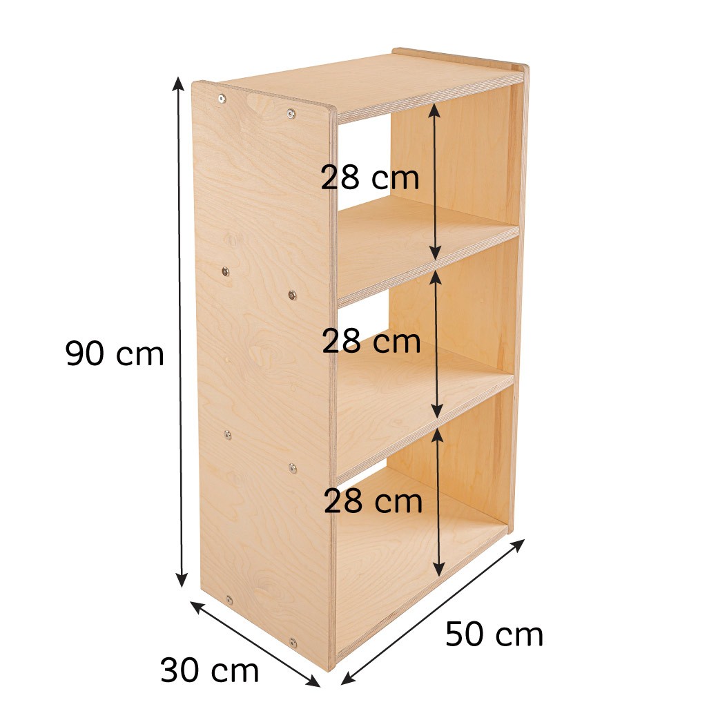 Estanter&iacute;a Infantil Modular Abedul Sin Barniz 90 cm Resistente y Minimalista image number null