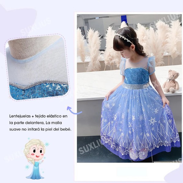 Vestido De Princesa De Elsa, Disfraz De Frozen 2 Dise&ntilde;o para Ni&ntilde;a, Ropa De Halloween, Fiesta o Cosplay, Cumplea&ntilde;os image number null