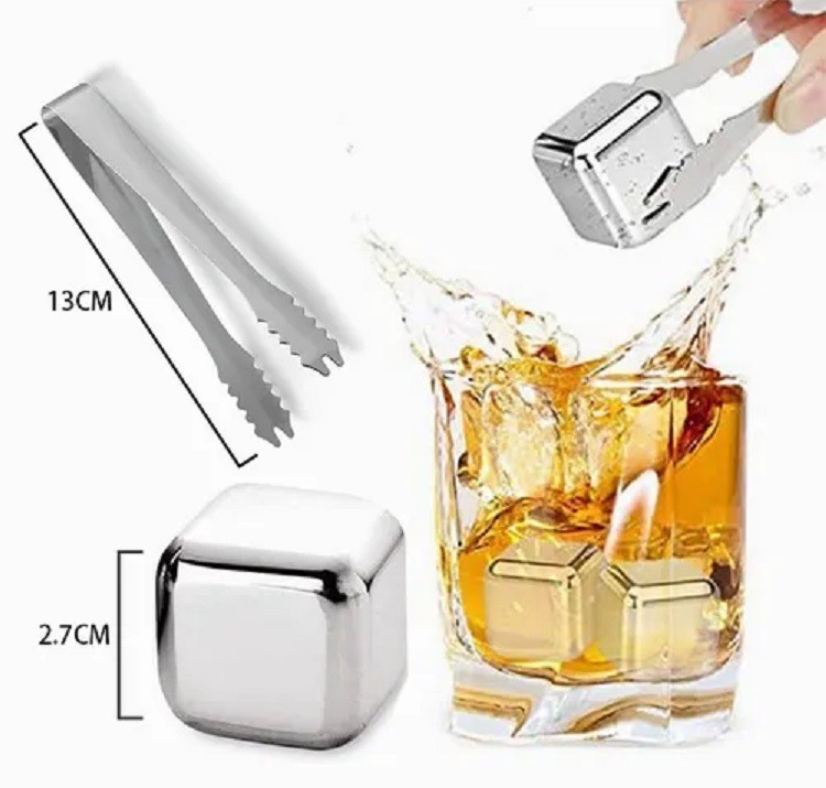 Kit Cubos De Hielo Acero Inoxidable 8 Pzs image number null