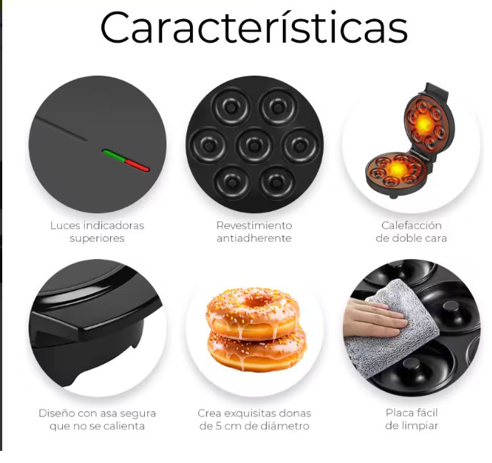 M&aacute;quina El&eacute;ctrica Para Hacer Mini Donas Antiadherente Color Negro image number null