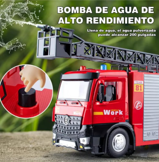 Coche De Bomberos Con Luz Y Sonido Color Rojo image number null
