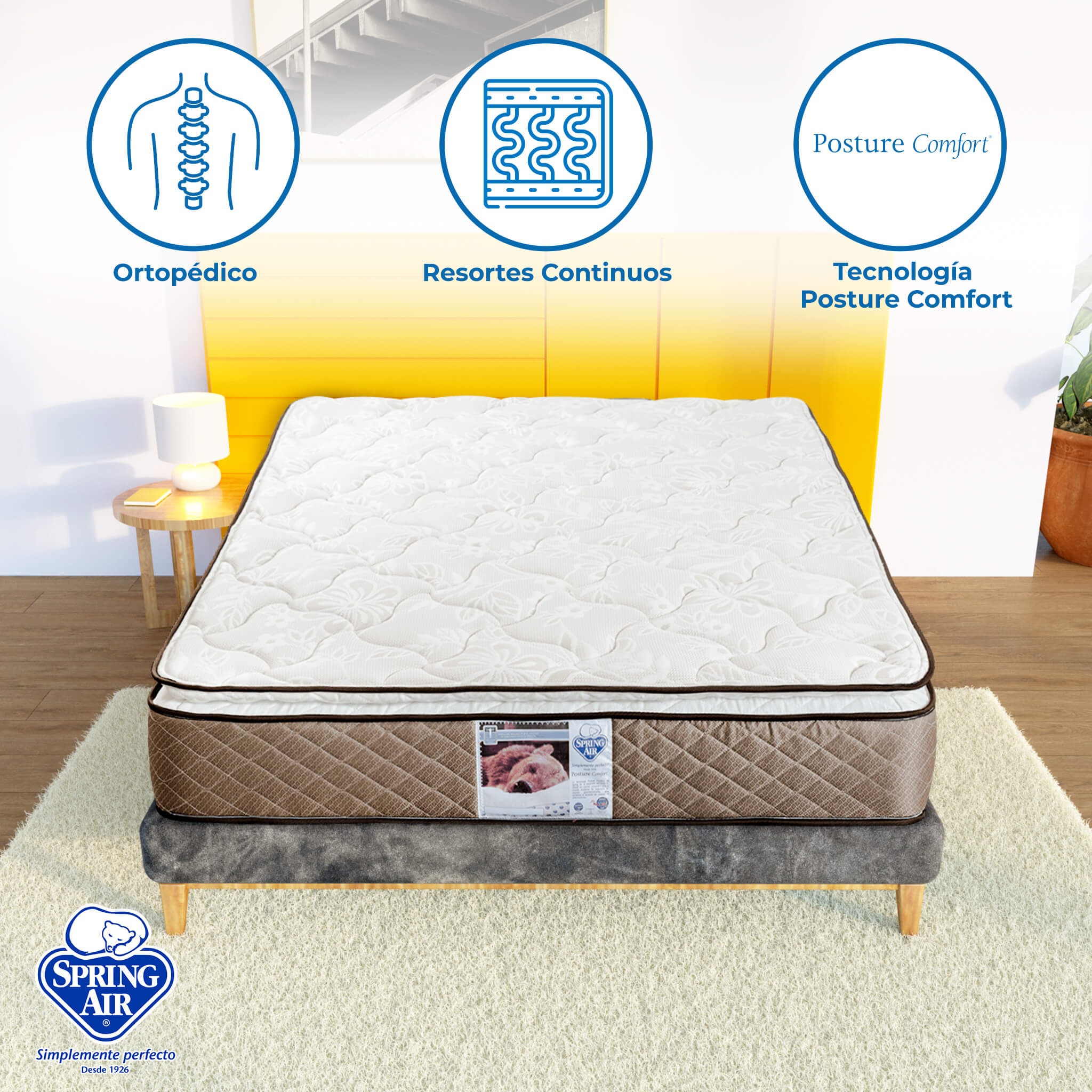 Spring Air Colchon King Size Berkeley Cama Con M&aacute;ximo Soporte de Firmeza Media image number null