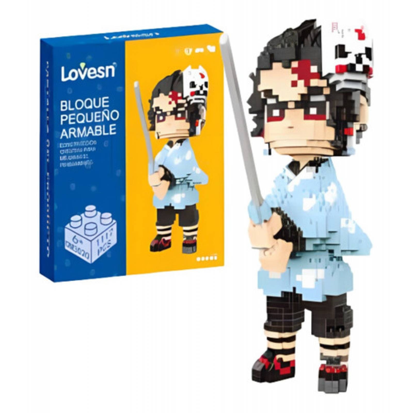 Figura Demon Slayer Kimetsu No Yaiba Figura De Bloques Armables 3d Cosplay Mini Building para ni&ntilde;os image number null