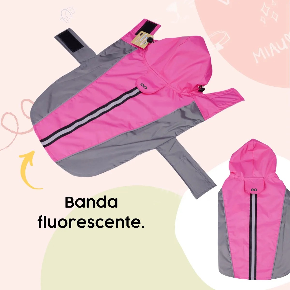 Impermeable Para Gato Perro Ropa De Lluvia Talla CH - Rosa image number null