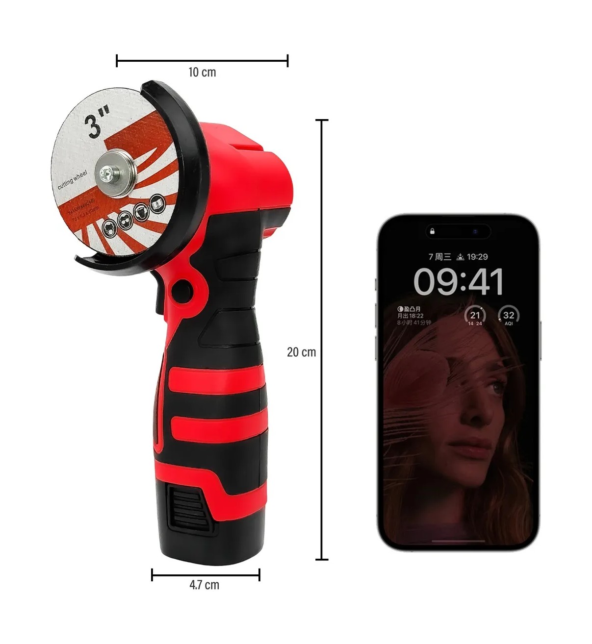 Mini Esmeril Angular Inal&aacute;mbrica Malubero Pulidora 16.8v 75mm28000rpm image number null